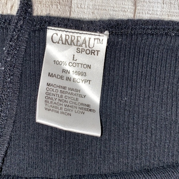 Vintage cotton black ribbed tank top size large - Picture 2 of 3